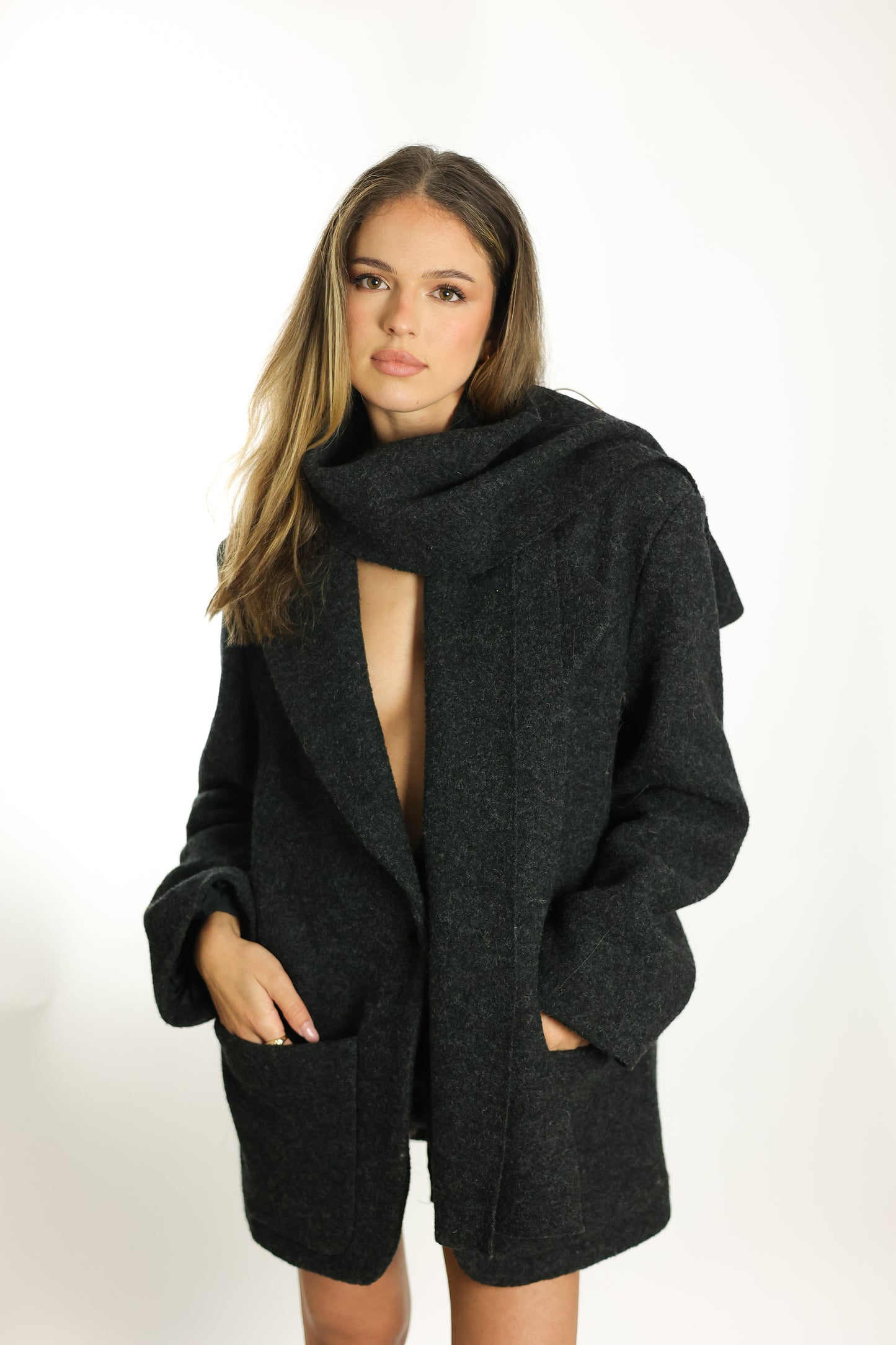 MANTEAU GIANNI GRIS